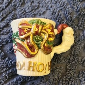Fitz And Floyd  Christmas Mug with Santa Handle